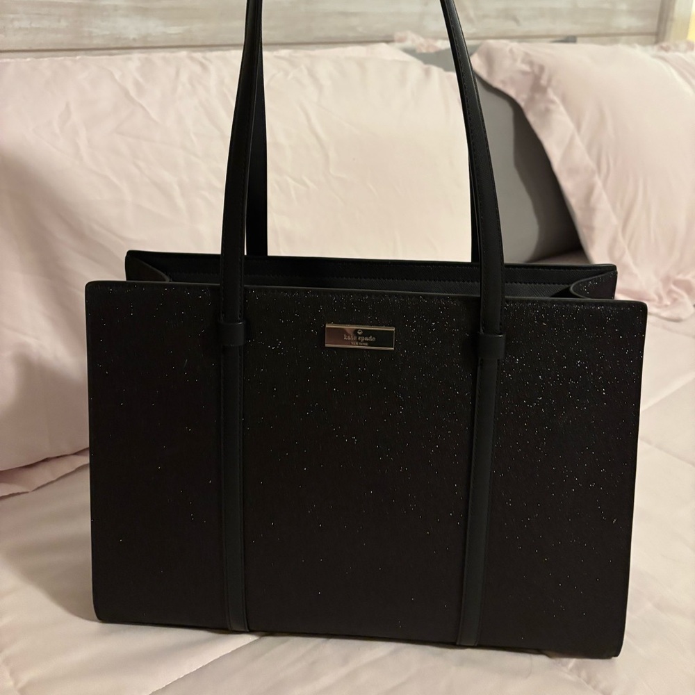 Kate Spade Kenzie Large Black Sparkle Tote